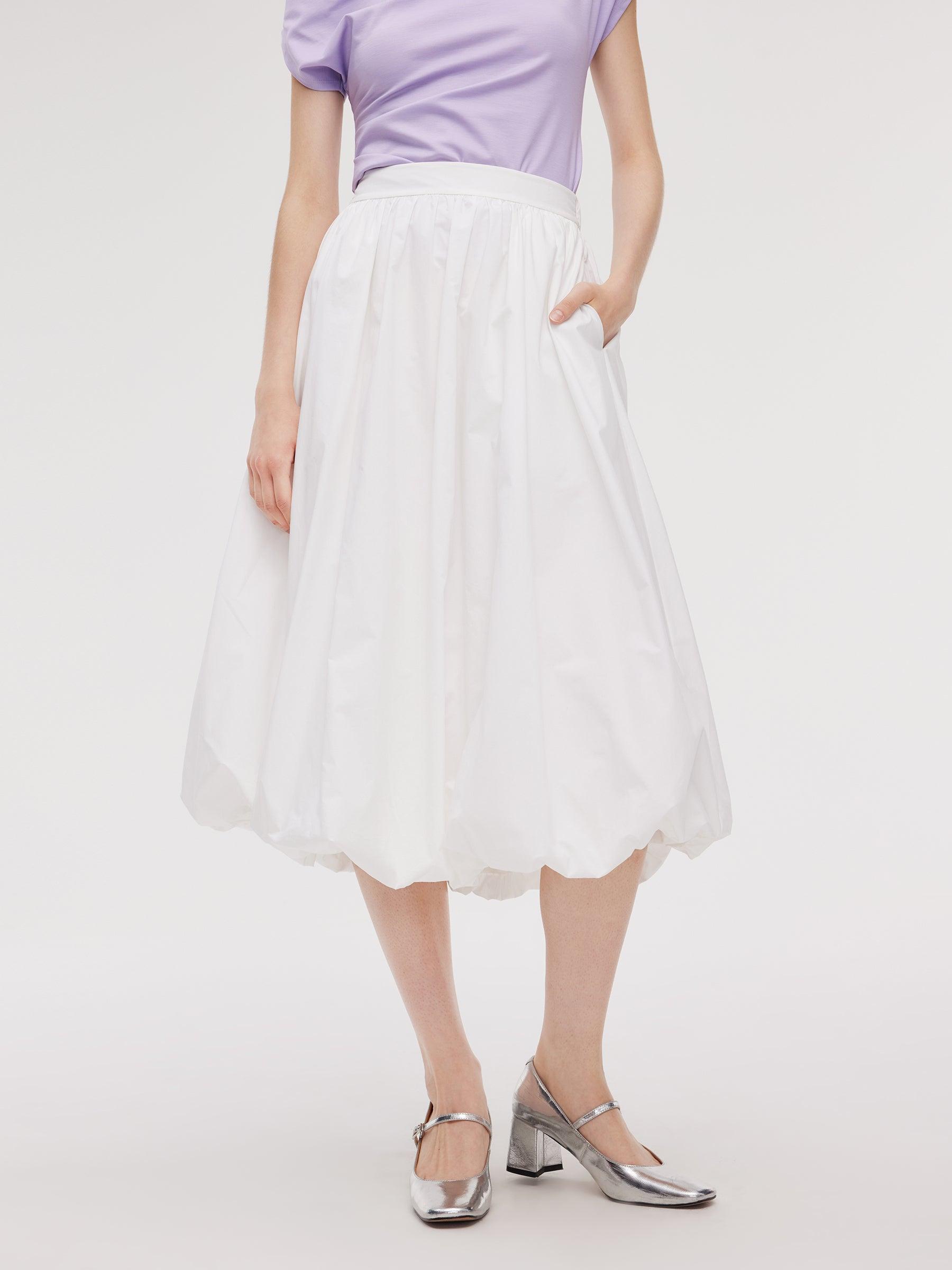 100% Cotton Bubble Hem Women Skirt Product Image