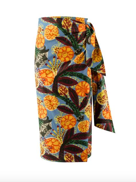 Max Mara Weekend Fiore Cotton Wrapover Skirt Product Image