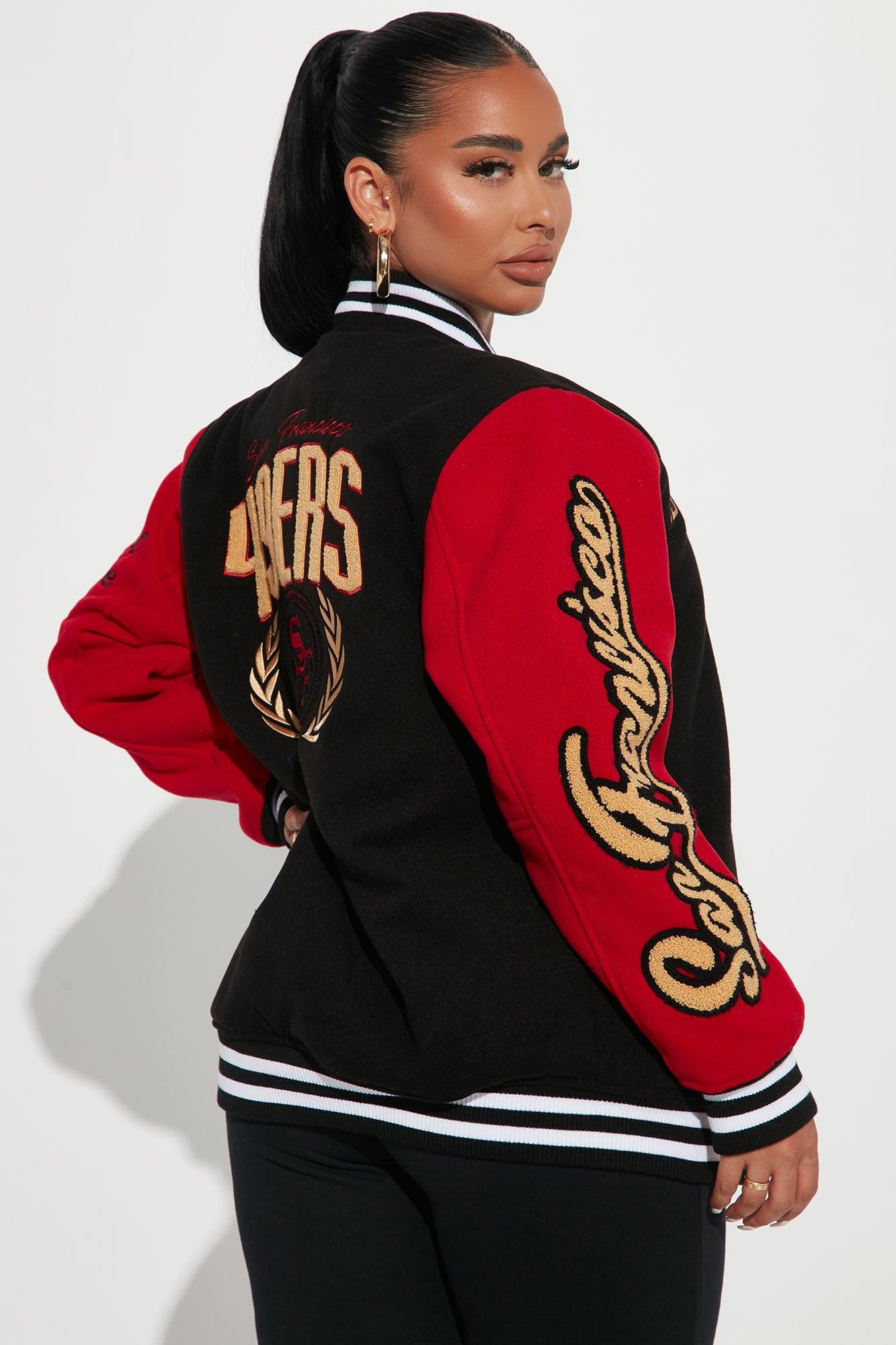 49ers Letterman Jacket - Black/Red Female Product Image