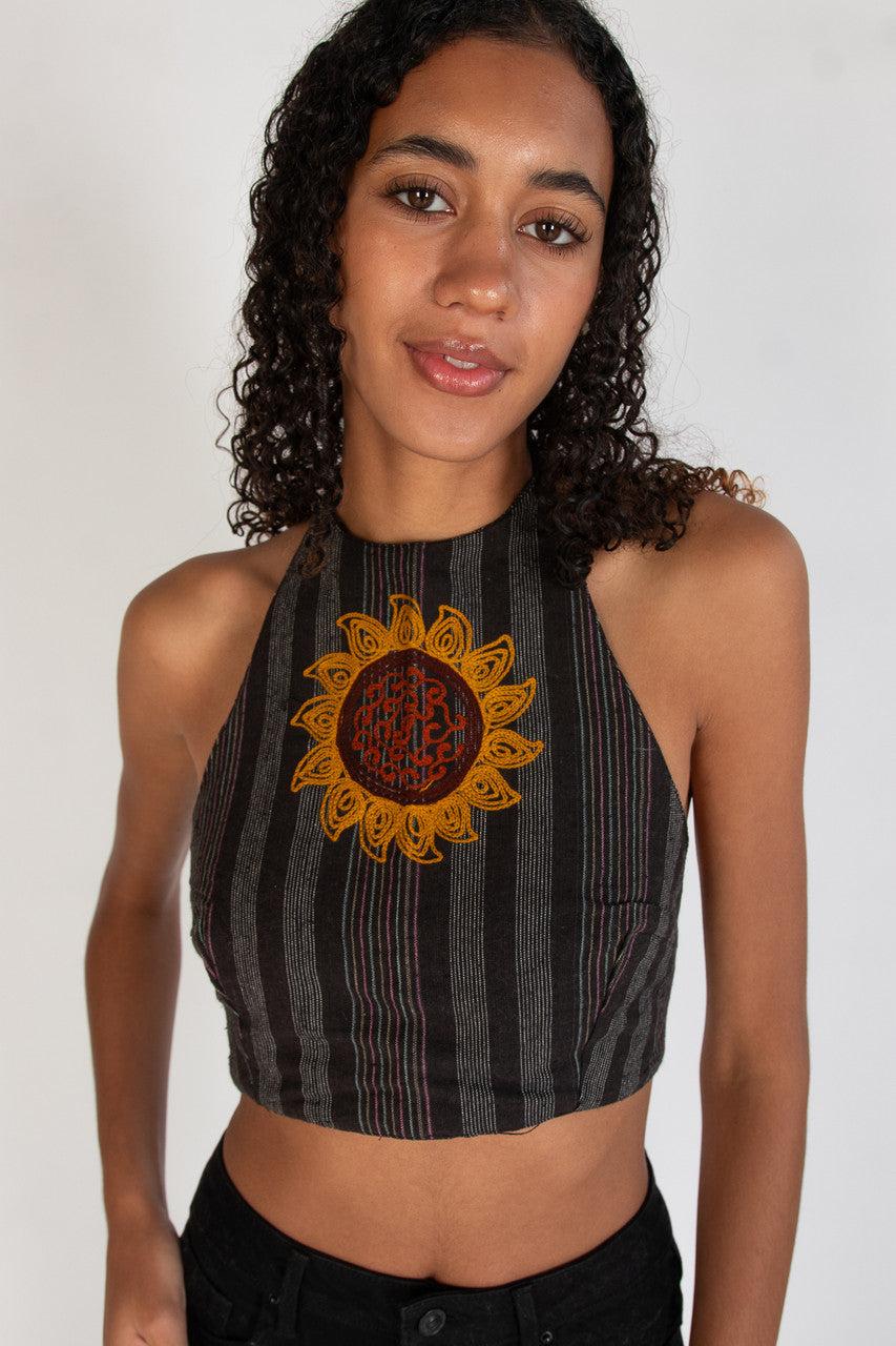 Sunflower Woven Tie Back Halter Top Product Image