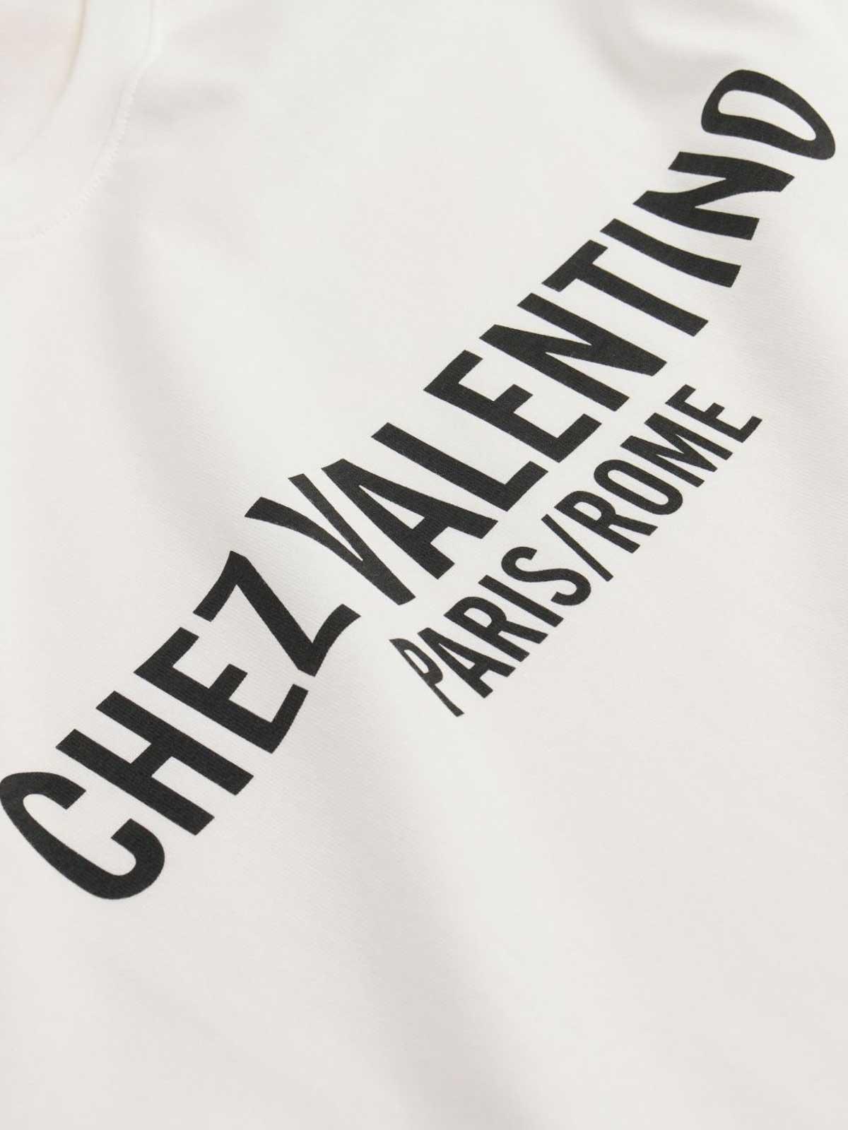 VALENTINO Cotton Crew Neck T-shirt With Graphic Print In White Product Image