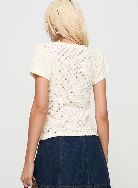 Mari Knit Top Cream Product Image