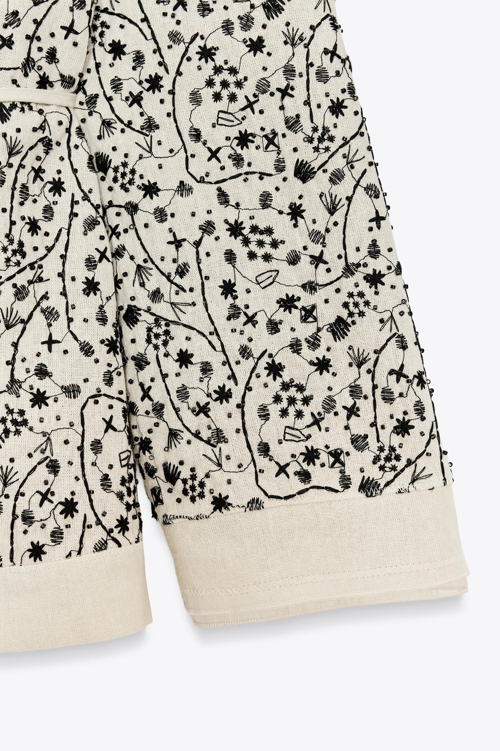 EMBROIDERED LINEN KIMONO ZW COLLECTION Product Image