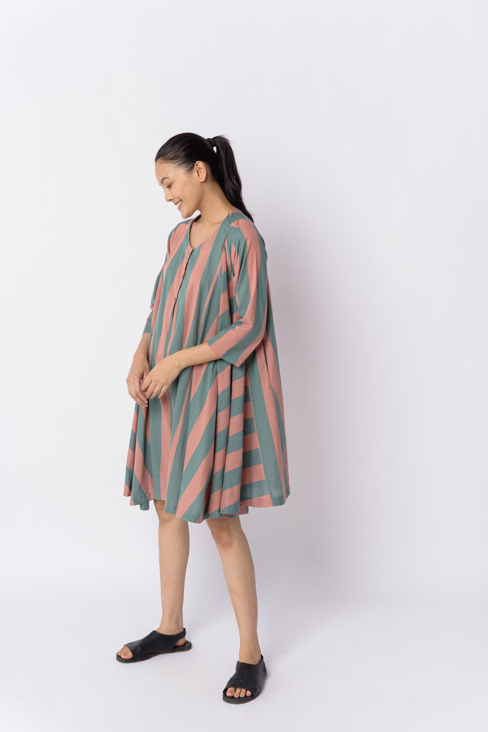 Candy striped short dress Product Image