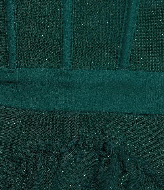 Pear Culture Strapless Lace-Up Back Tiered Dress Product Image