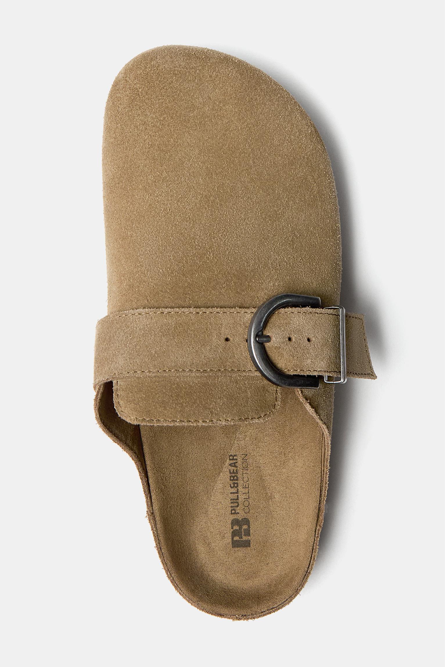 Leather clogs with buckle Product Image