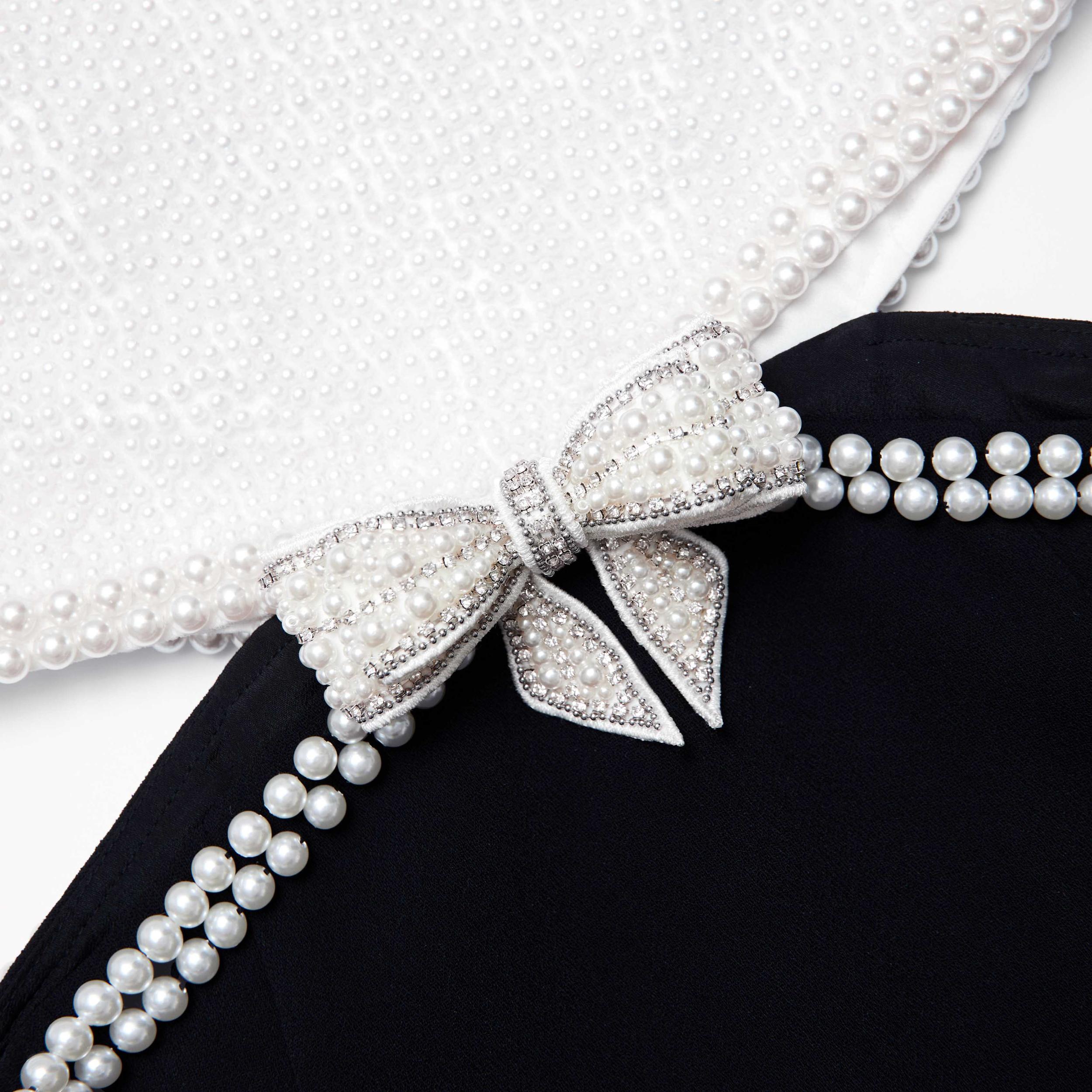 Black And White Crepe Maxi Dress Product Image