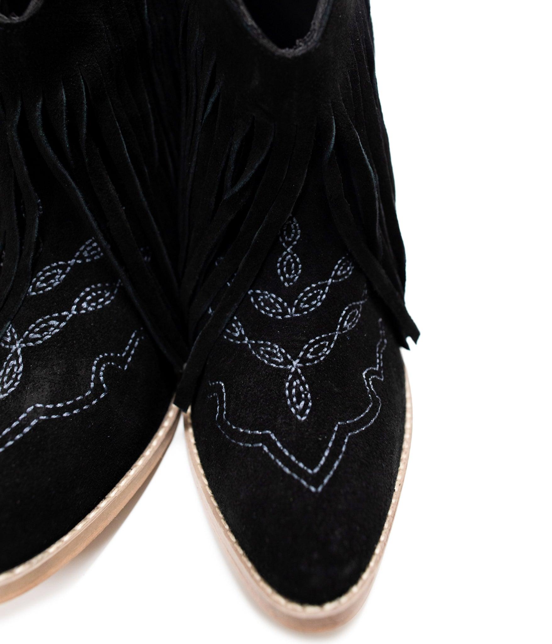 Amos Fringe Ankle Bootie in Tan Suede (Online Exclusive) Product Image