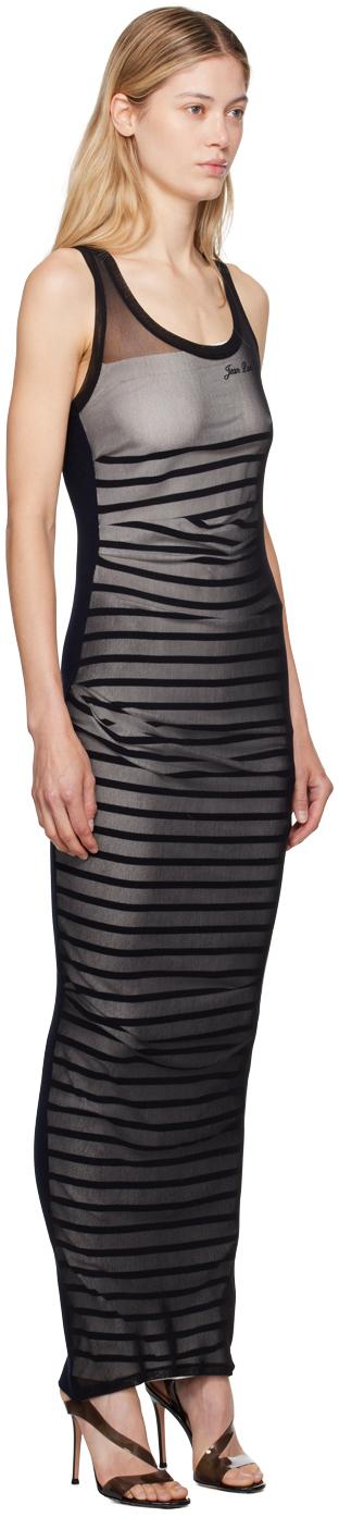 Black & Navy 'The Bi-Material Marinière' Maxi Dress Product Image