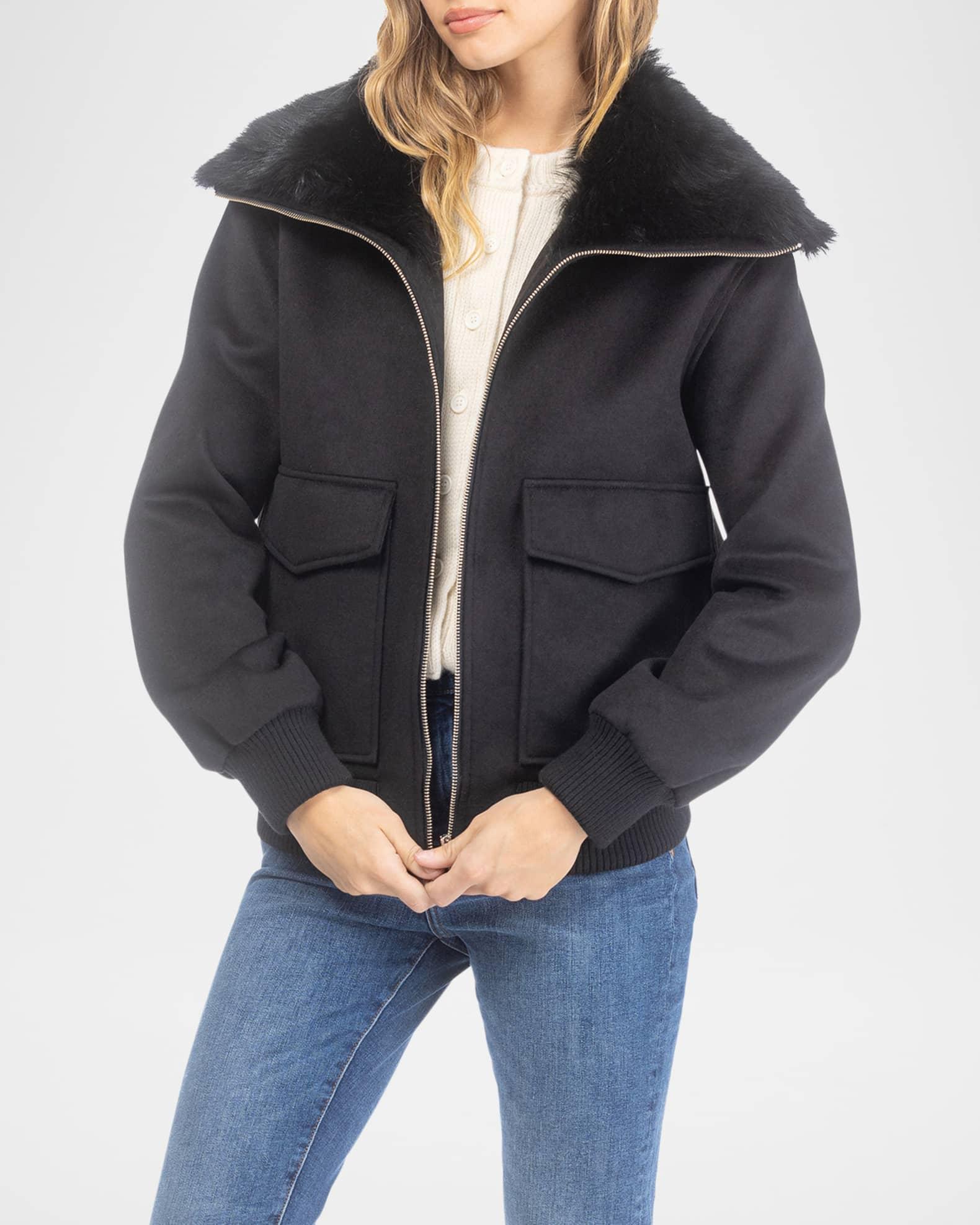 Jacket with Select Lamb Shearling Collar Product Image