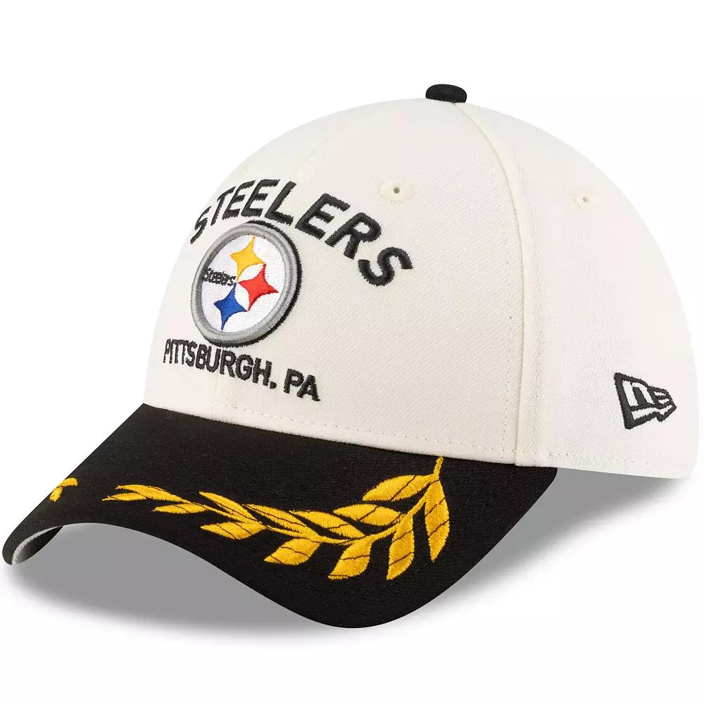 Men's New Era Cream/Black Pittsburgh Steelers 2025 NFL Draft 39THIRTY Flex Hat,  Product Image