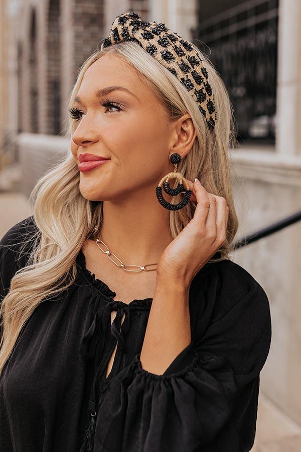 Seaside Soiree Beaded Earrings In Black Product Image