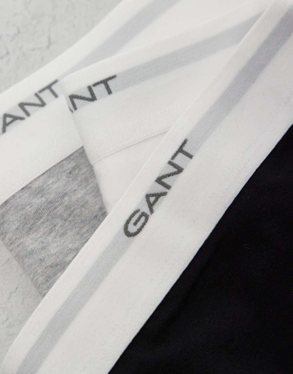 GANT 3 pack boxer briefs with logo waistband in black gray white Product Image