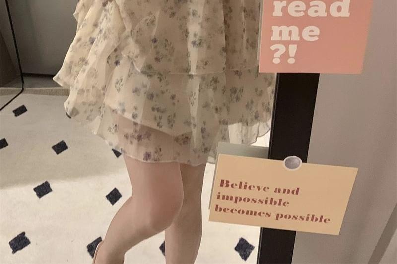 Spaghetti Strap Floral Mini A-Line Sundress Product Image