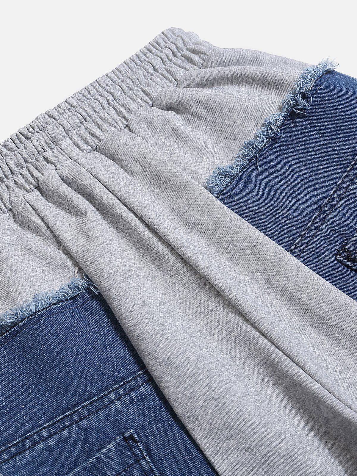 Aelfric Eden Denim Patchwork Sweatpants Product Image