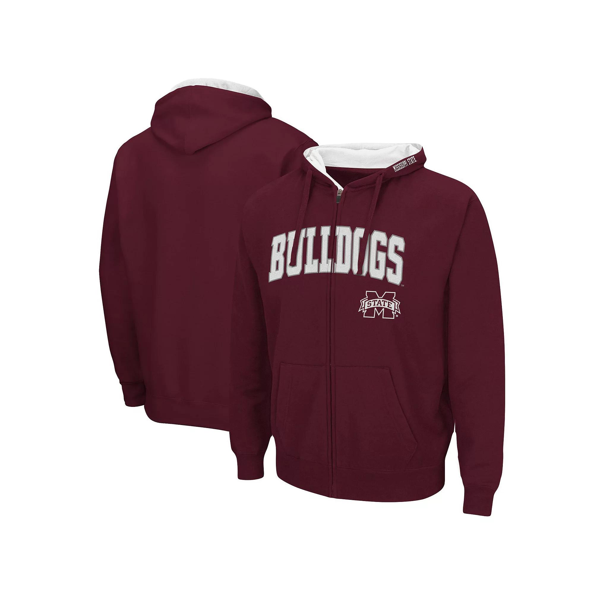 Men's Colosseum Maroon Mississippi State Bulldogs Arch & Logo 3.0 Pullover Hoodie, Size: XL, Mst Red Product Image