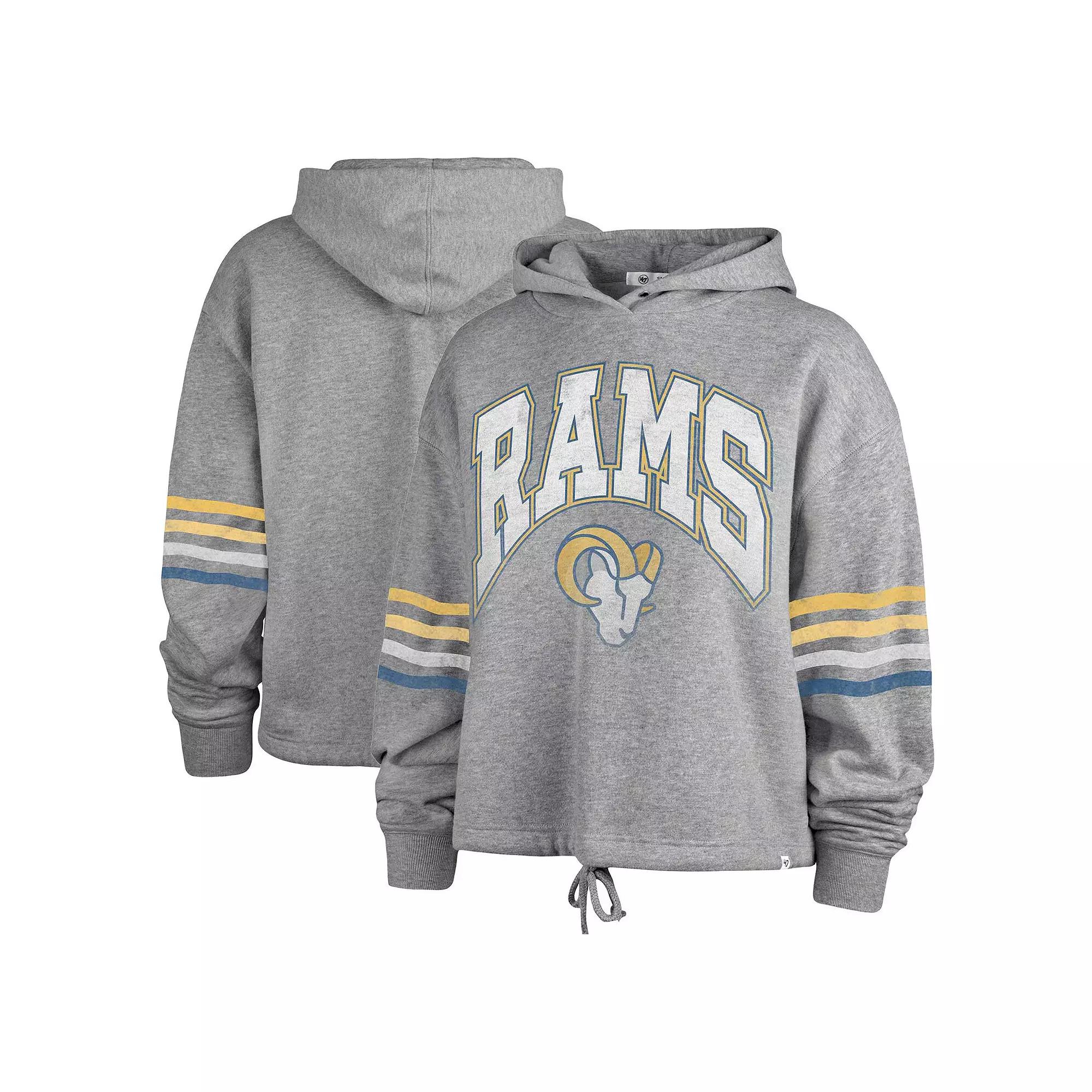 Women's '47 Gray Los Angeles Rams Upland Bennett Pullover Hoodie, Size: Small, Grey Product Image