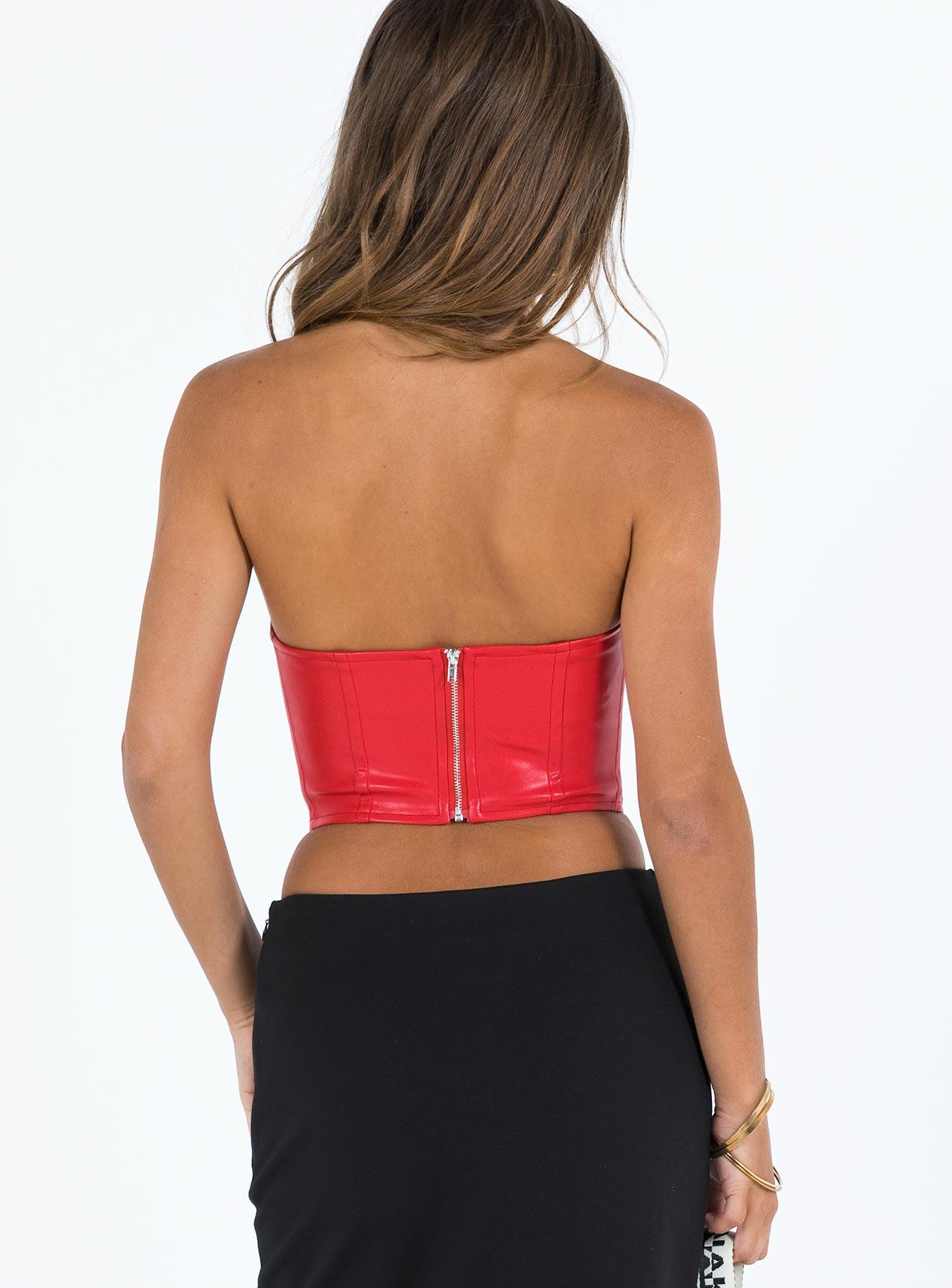 Jessica PU Bustier Red Product Image