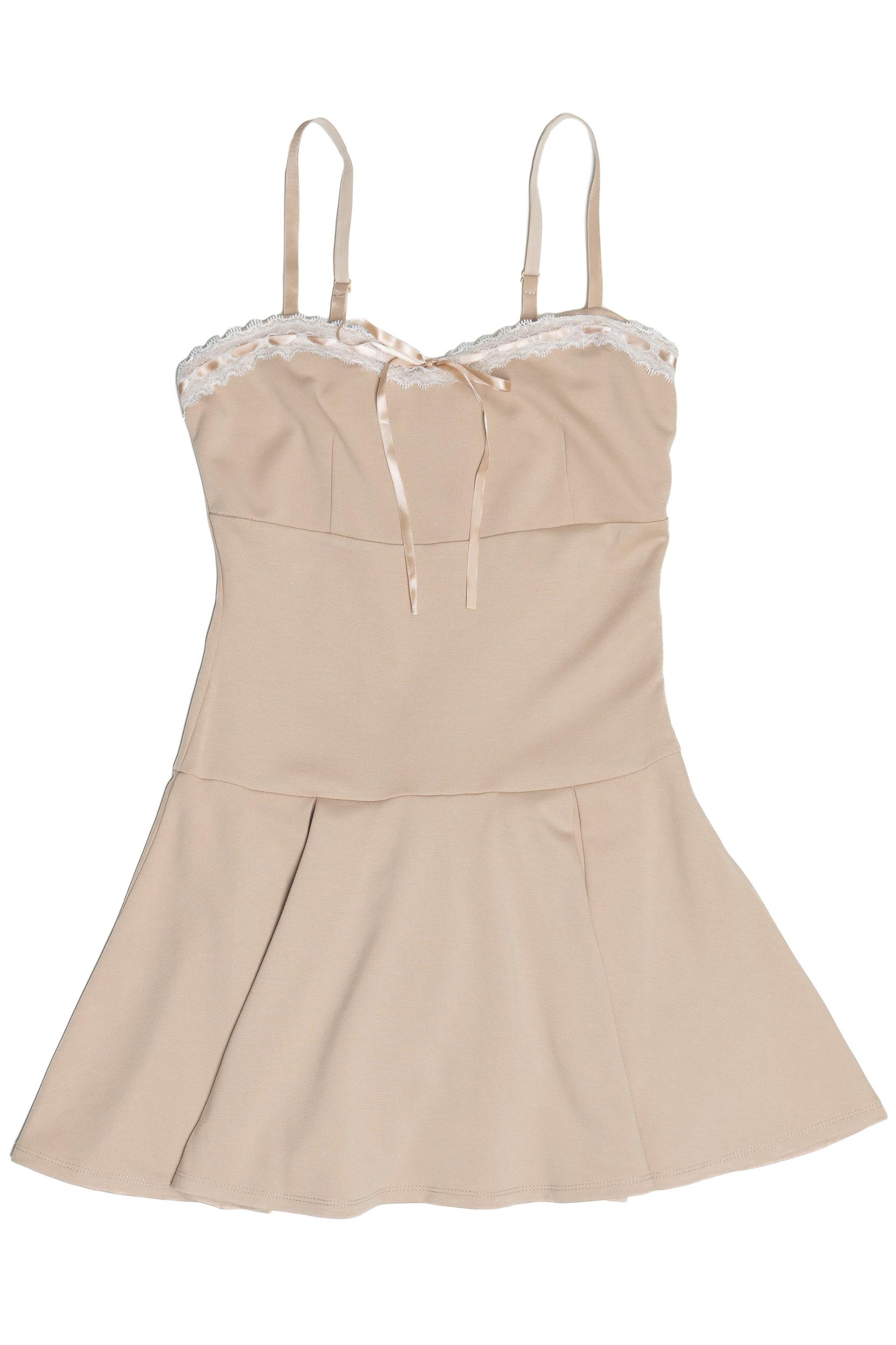 Pleated Drop Waist Romper Dress Product Image