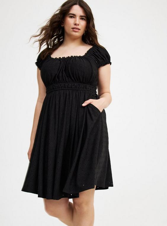 Mini Knit Eyelet Dress Product Image