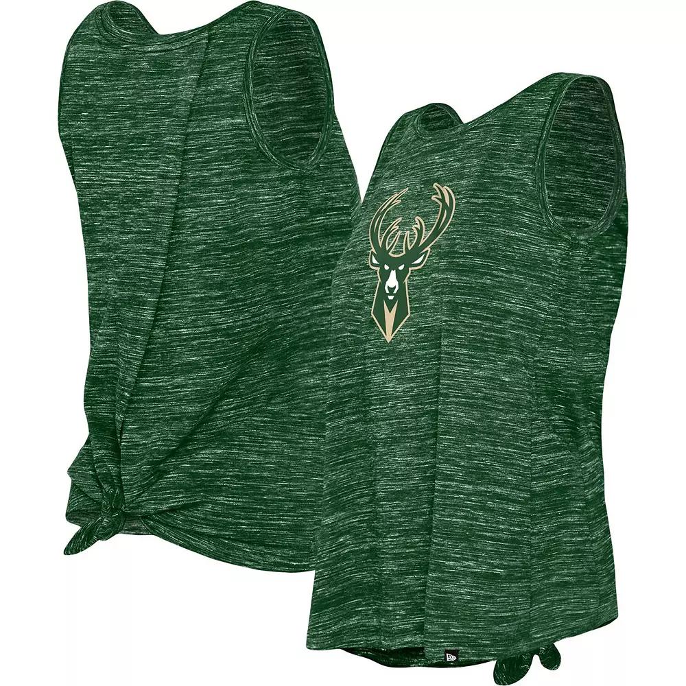 Women's New Era Hunter Green Milwaukee Bucks Space Dye Active Tank Top,  Product Image