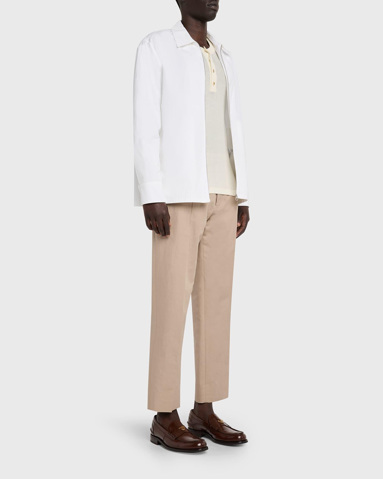 Men's Brushed Leather Split-Toe Loafers Product Image