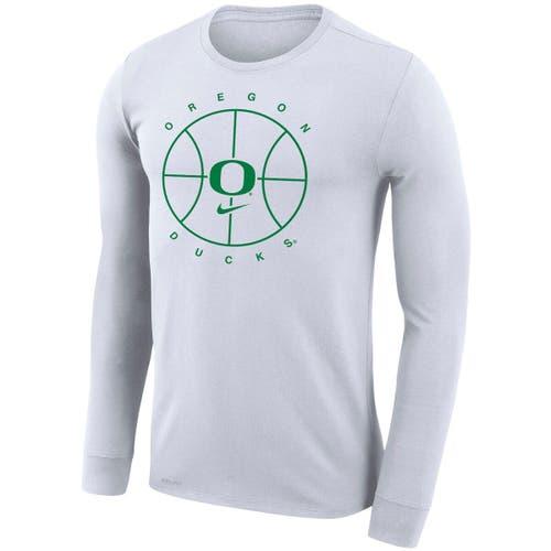 Men's Nike White Oregon Ducks Basketball Icon Legend Performance Long Sleeve T-Shirt at Nordstrom, Size X-Large Product Image