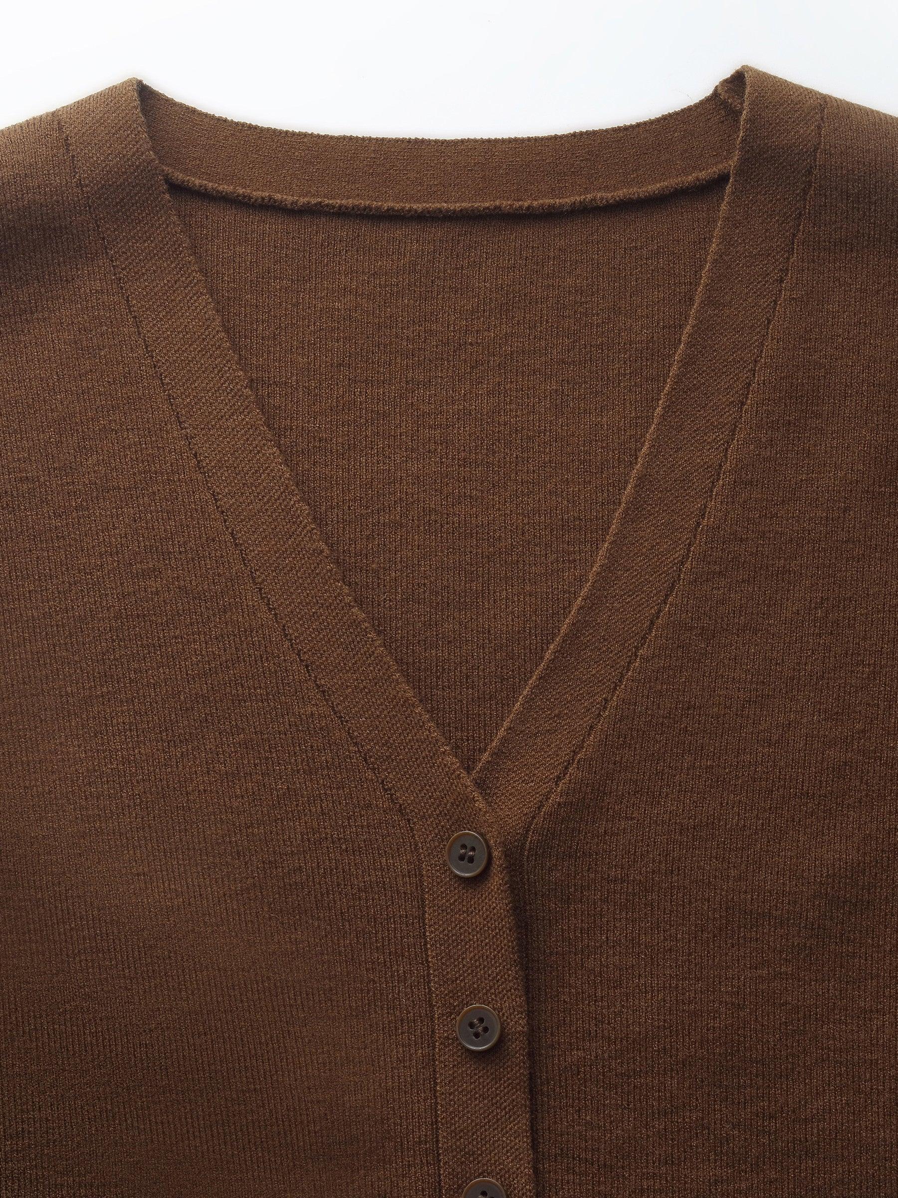 Tencel Blend Knit Vest And Shawl Two-Piece Set Product Image