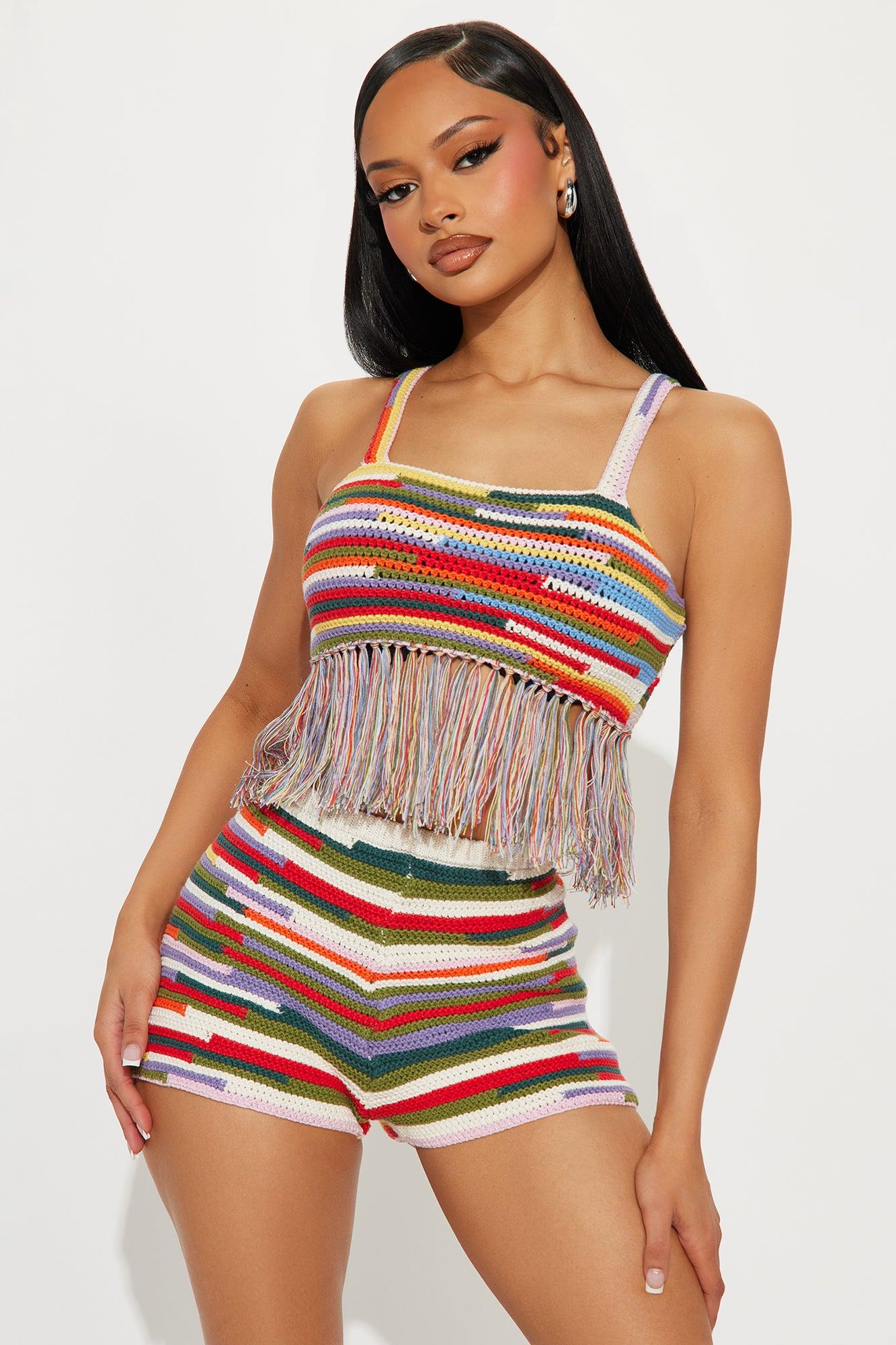 Miley Crochet Short Set - Multi Color Product Image
