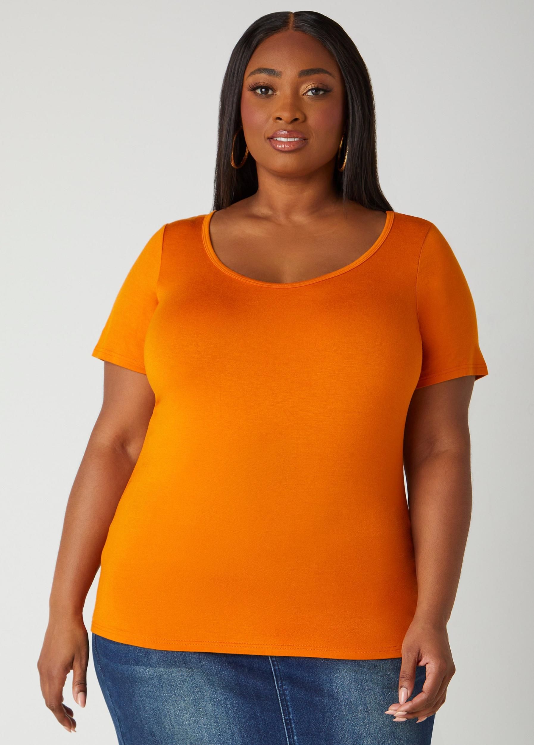 Plus Size Basic Scoop Neck Tee Ashley Stewart Product Image