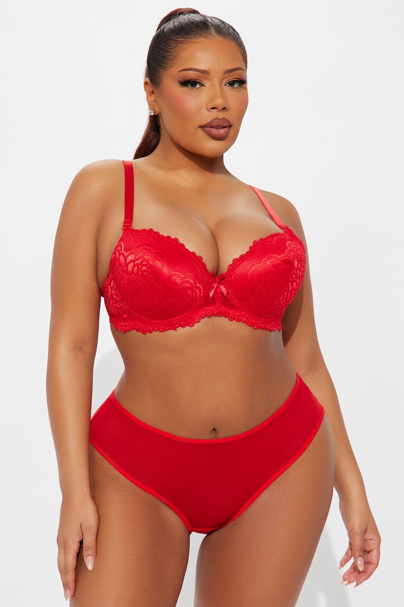 Samantha Pearl Lace Crotchless Hipster Panty - Red Female Product Image