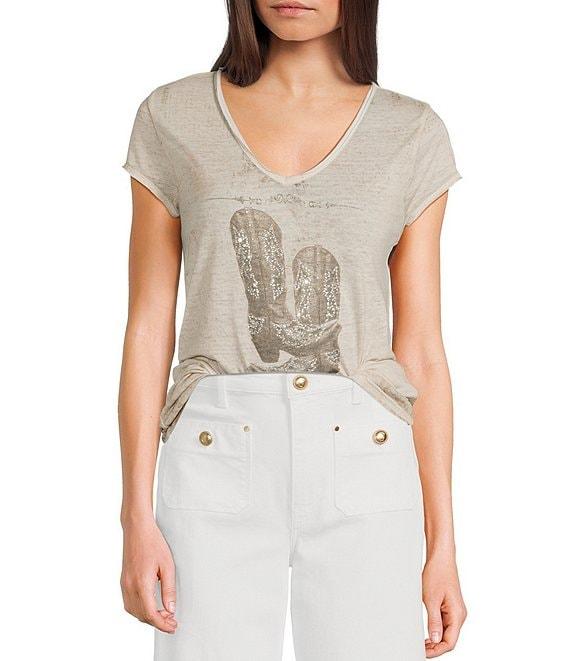 Guess Bling Boots Burnout Short Sleeve T-Shirt Product Image