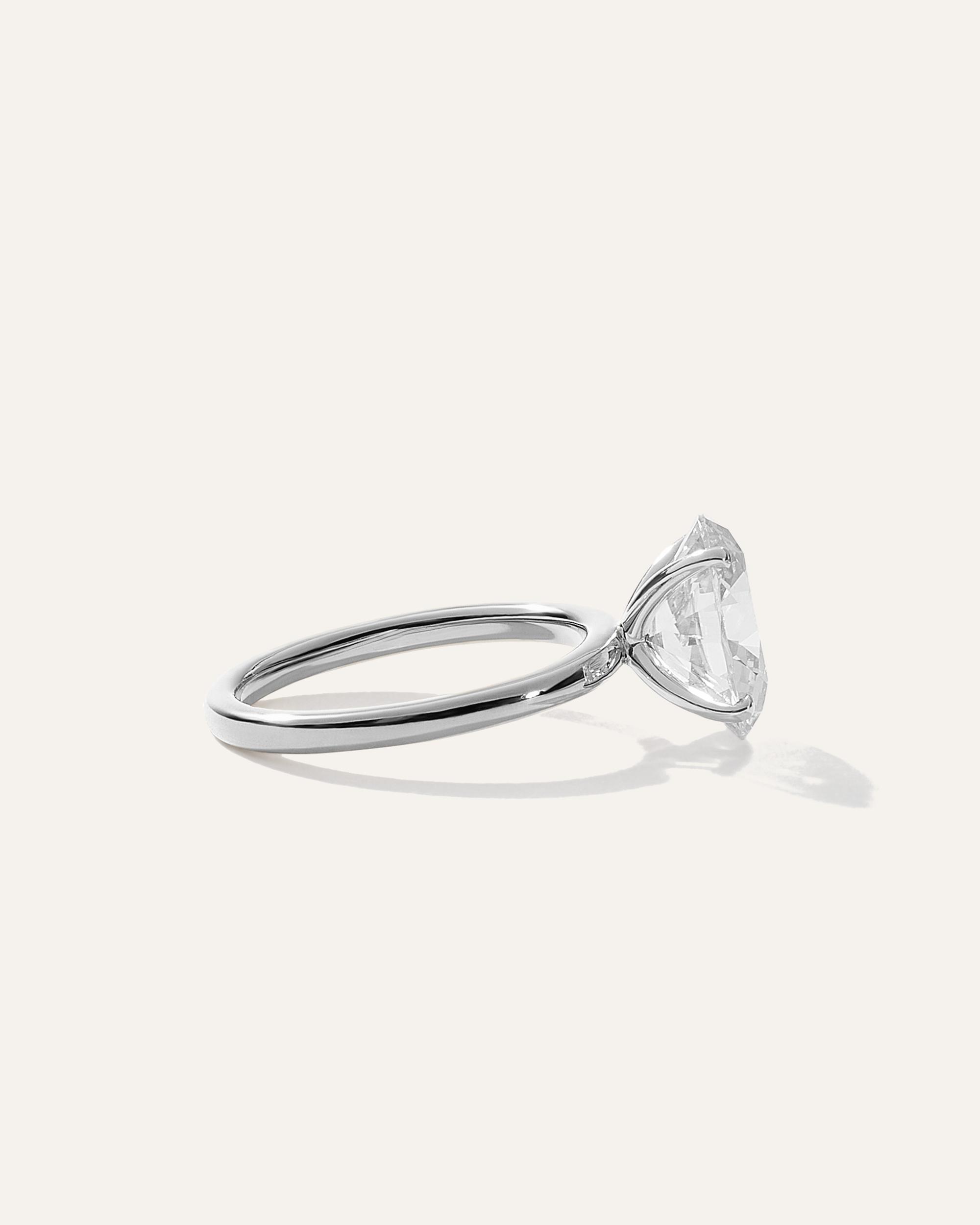 Quince | Women's Lab Grown Diamond Oval Comfort Fit Engagement Ring Product Image