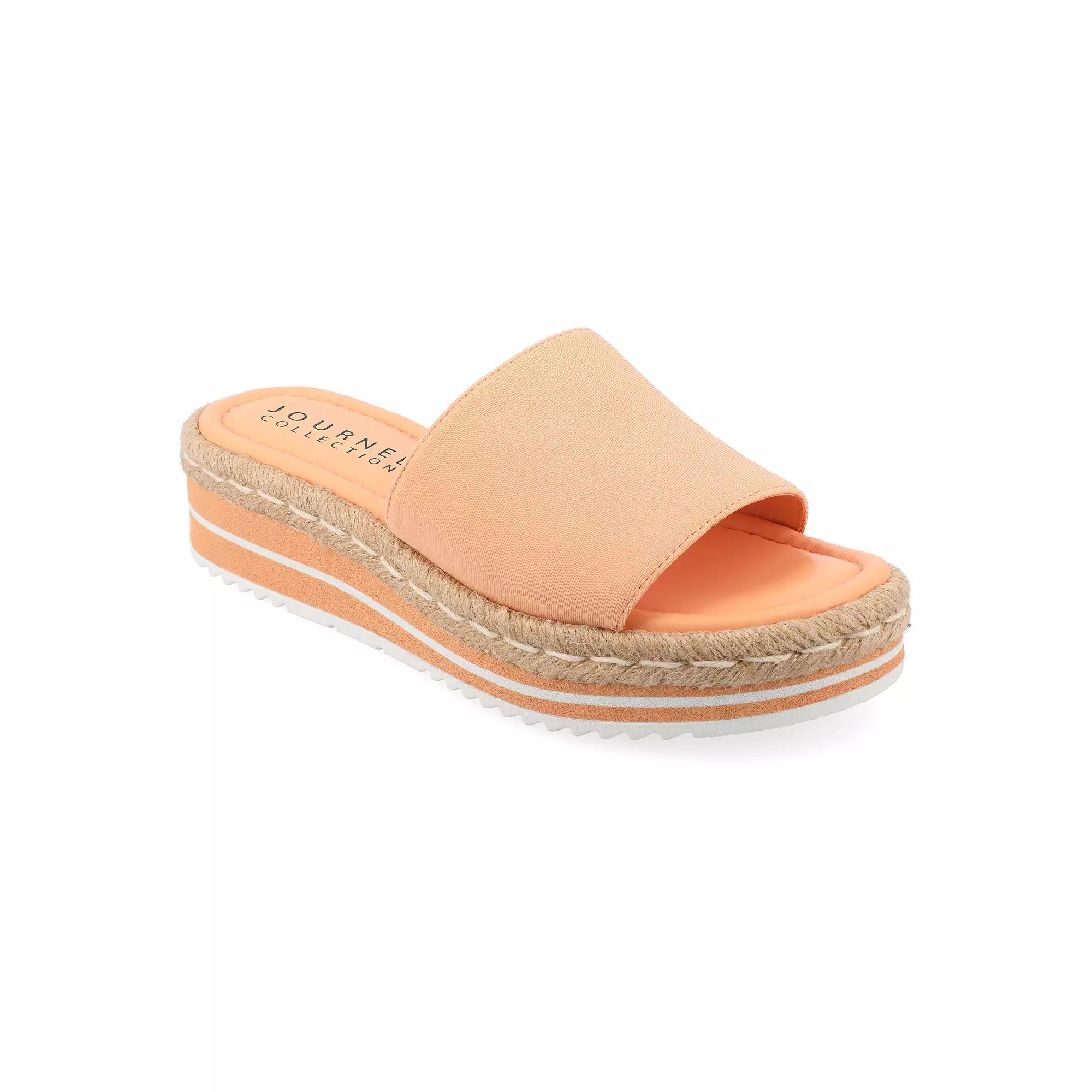 Journee Rosey Womens Espadrille Slide Sandals Pink Product Image