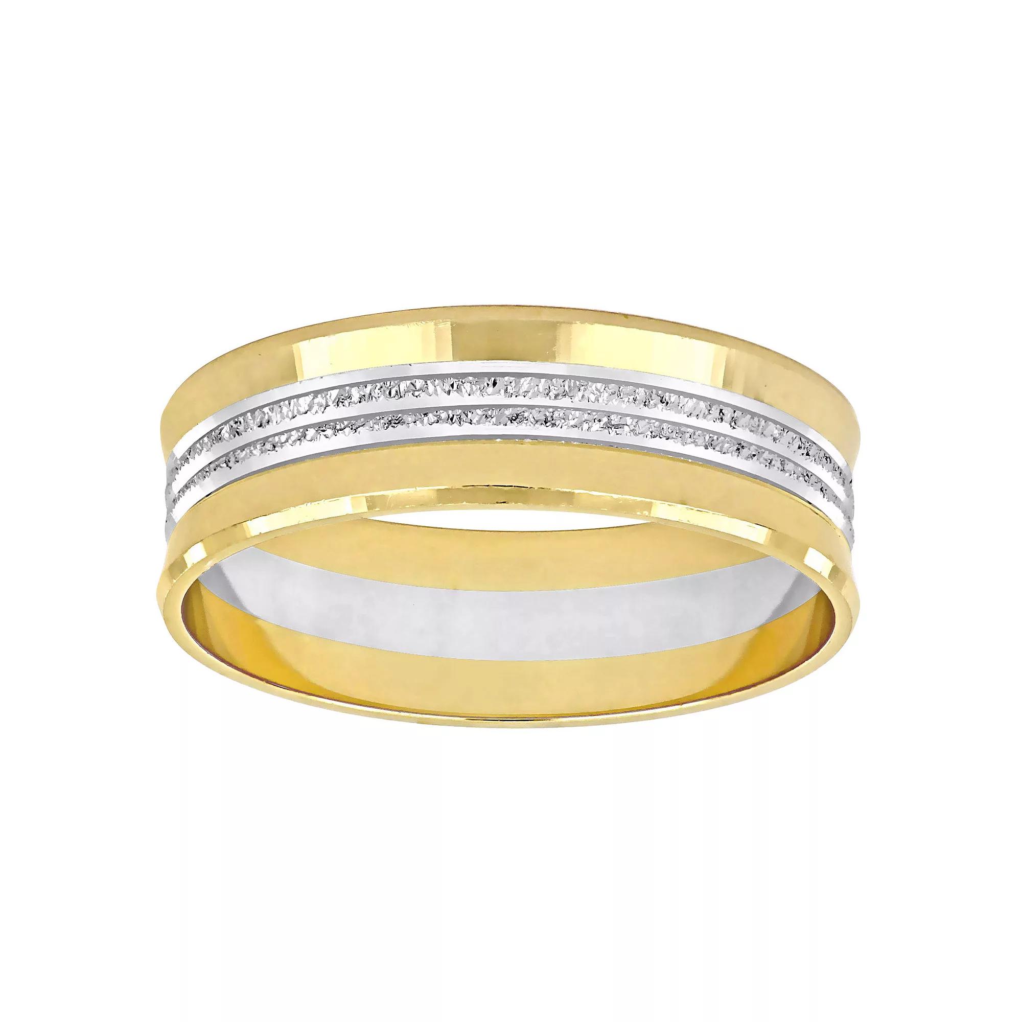 Stella Grace 10k Two Tone Gold 6 mm Center Motif Wedding Band, Womens Product Image