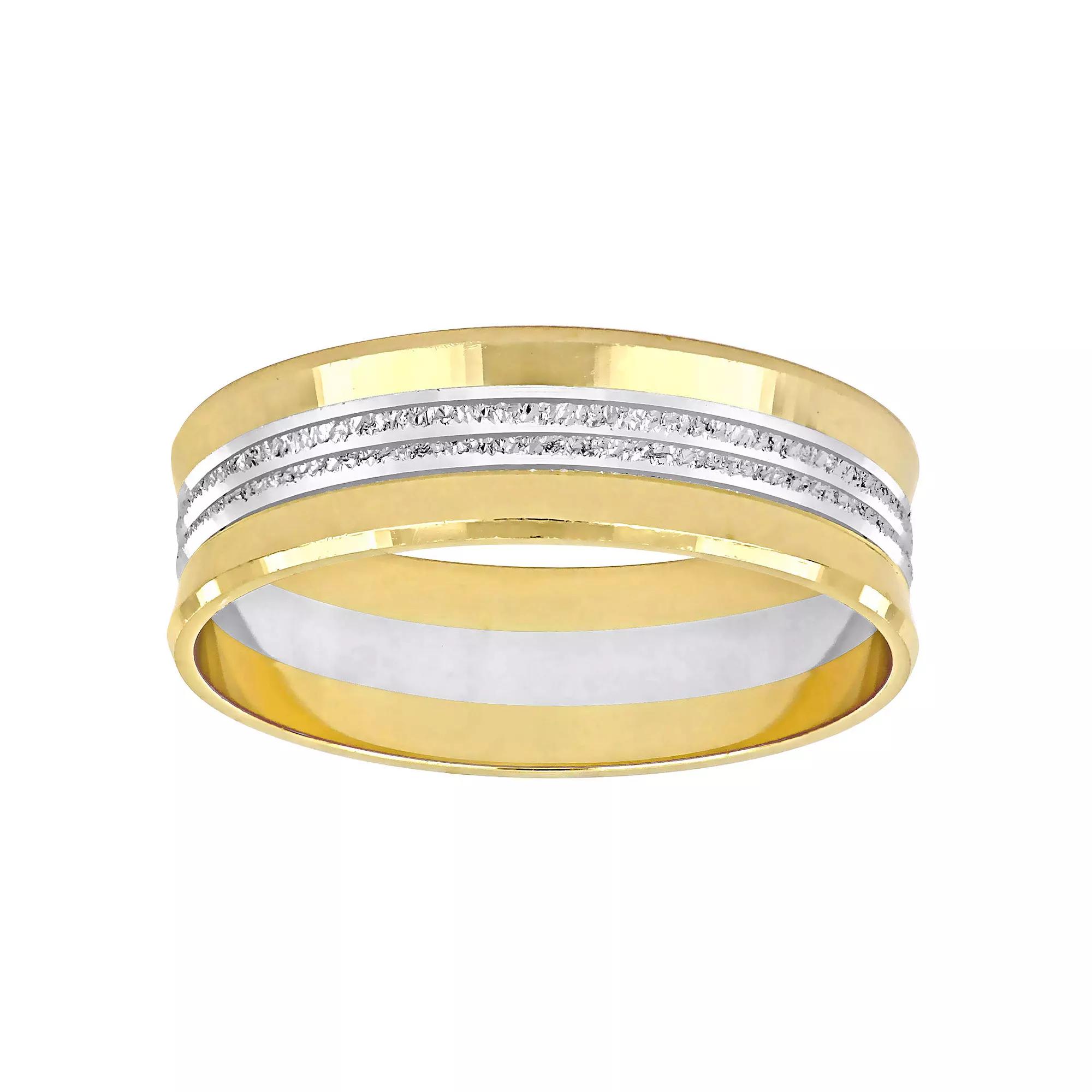 Stella Grace 10k Two Tone Gold 6 mm Center Motif Wedding Band, Womens Product Image