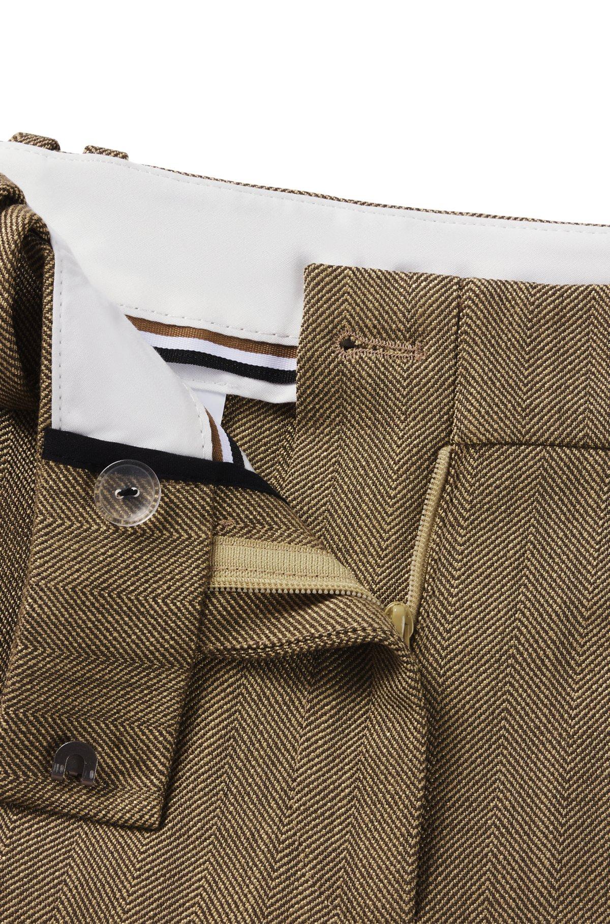 Regular-fit trousers in herringbone stretch fabric Product Image