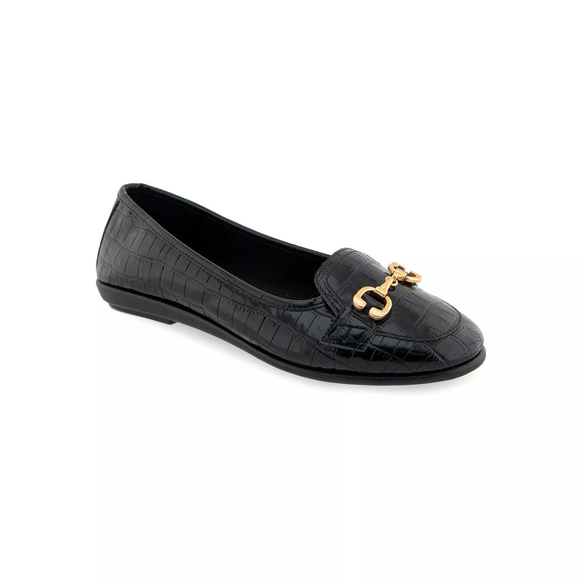 Aerosoles Bobbi Women's Ballet Flats, Size: 8.5, Black Croco Faux Leath Product Image