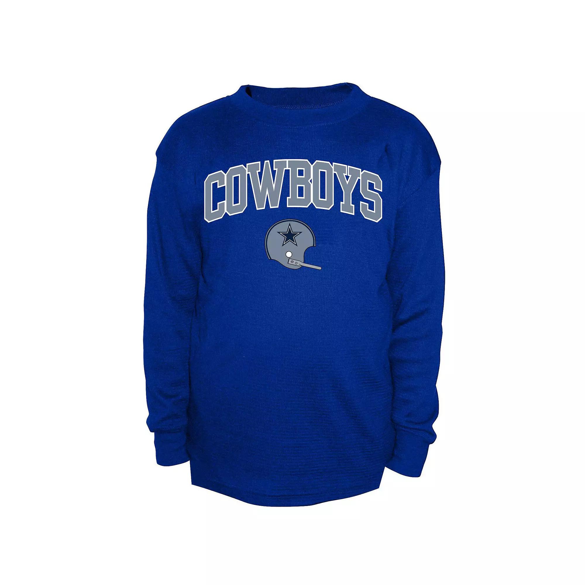 Men's Fanatics Royal Dallas Cowboys Big & Tall Throwback Thermal Long Sleeve T-Shirt, Size: 4XLT, Blue Product Image