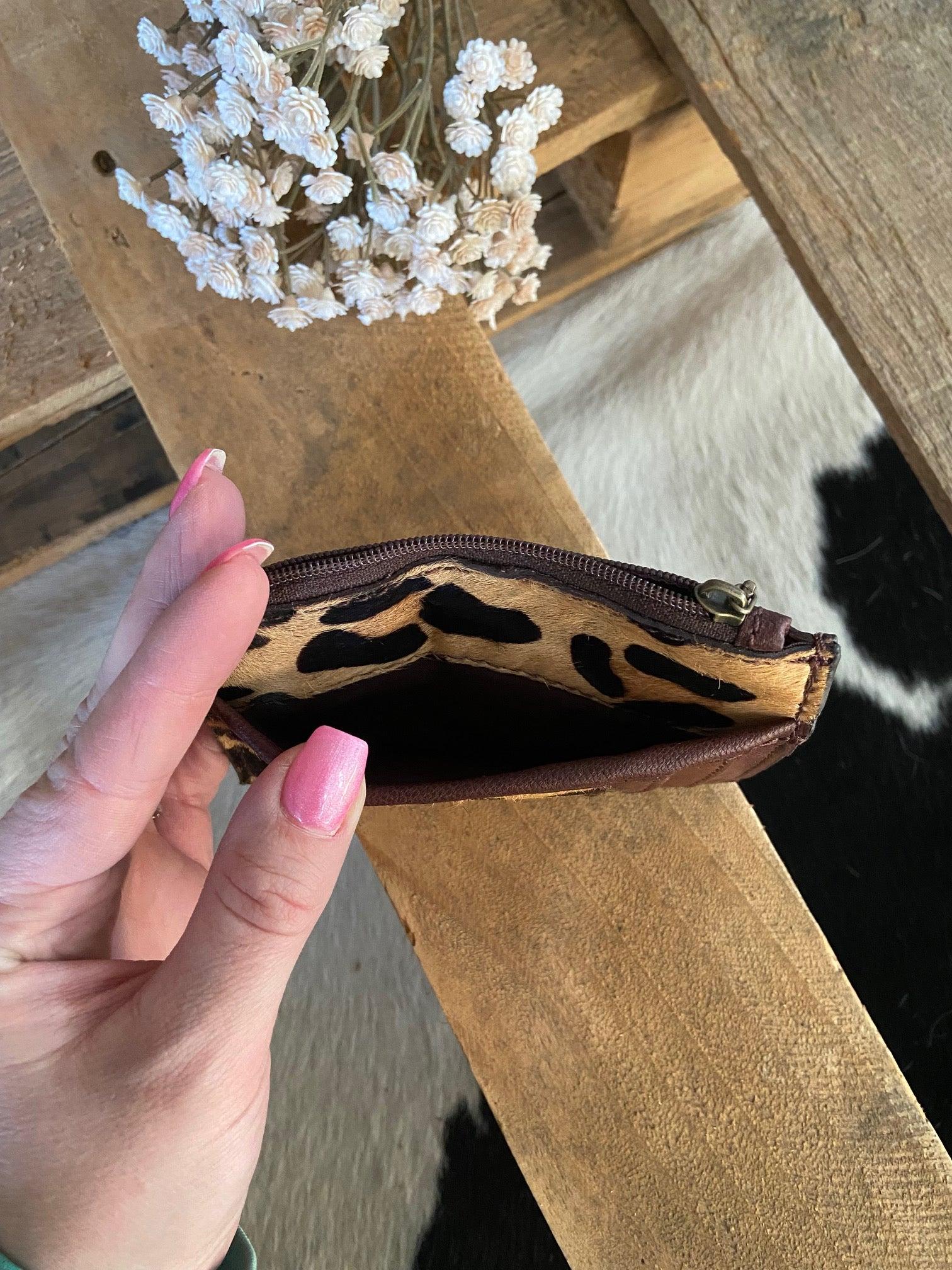 Olay Leopard Hair On Card Holder Coin Purse Product Image