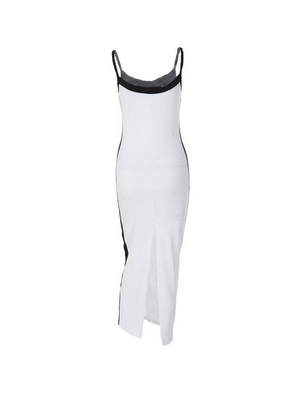 Contrast Back Split Bodycon Maxi Dress Product Image