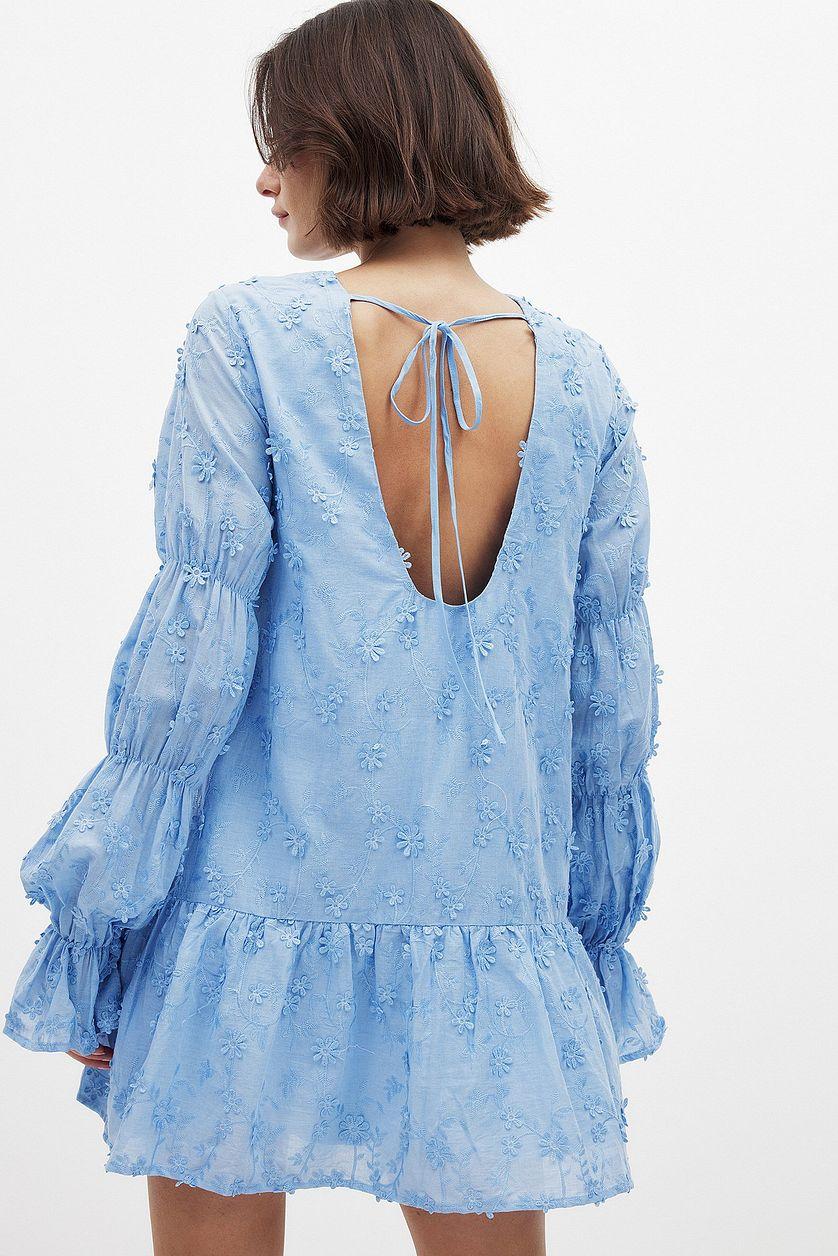 Sleeve Detail Deep Back Dress Product Image