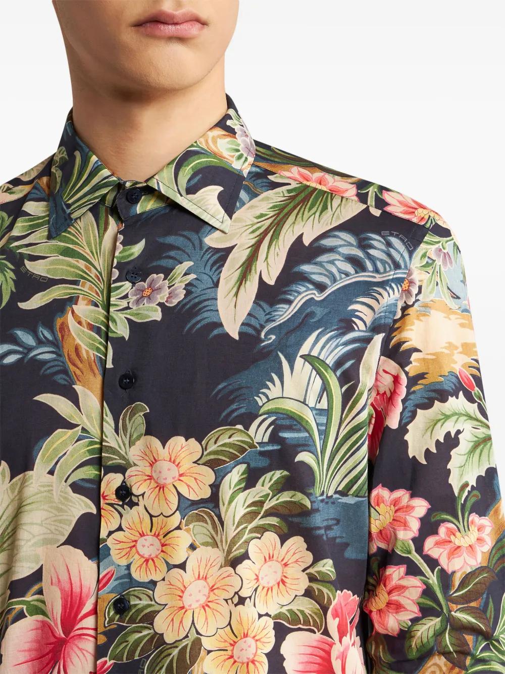 floral-print cotton shirt Product Image