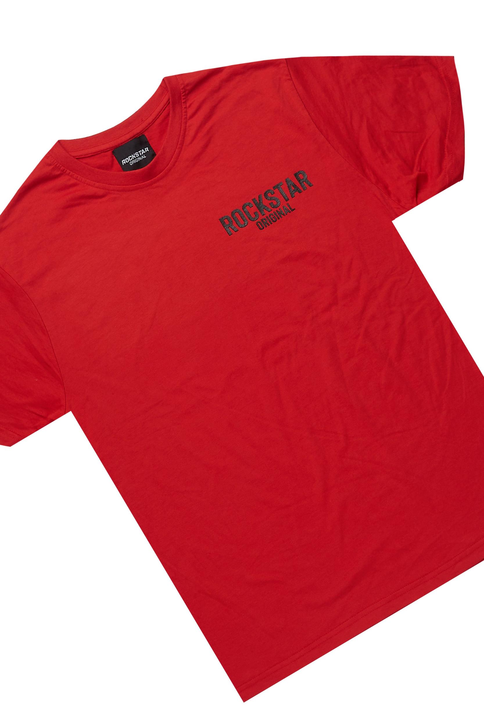 Sana Red Relaxed T-Shirt/Short Set Male Product Image