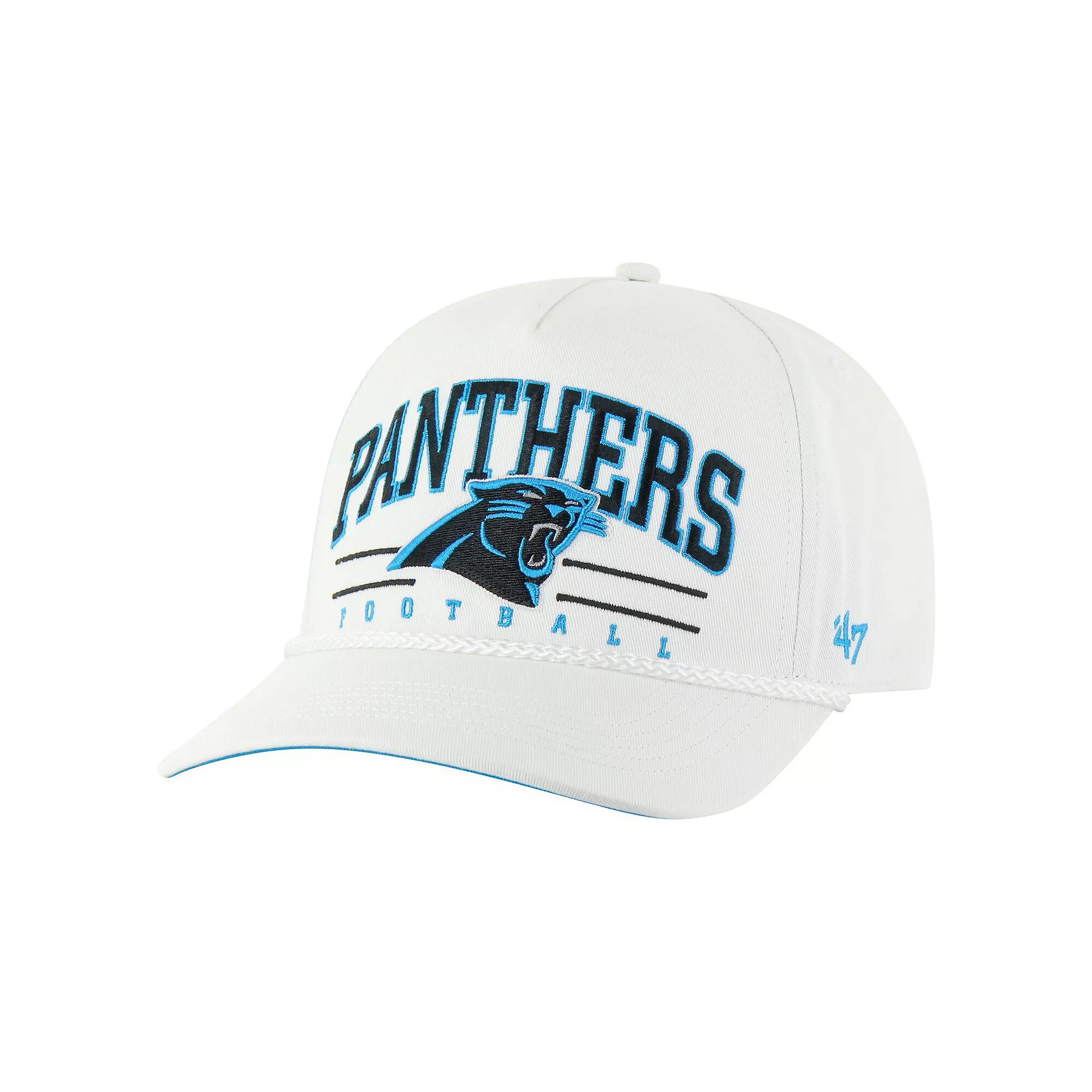 Men's '47 White Carolina Panthers Roscoe Hitch Rope Adjustable Hat Product Image