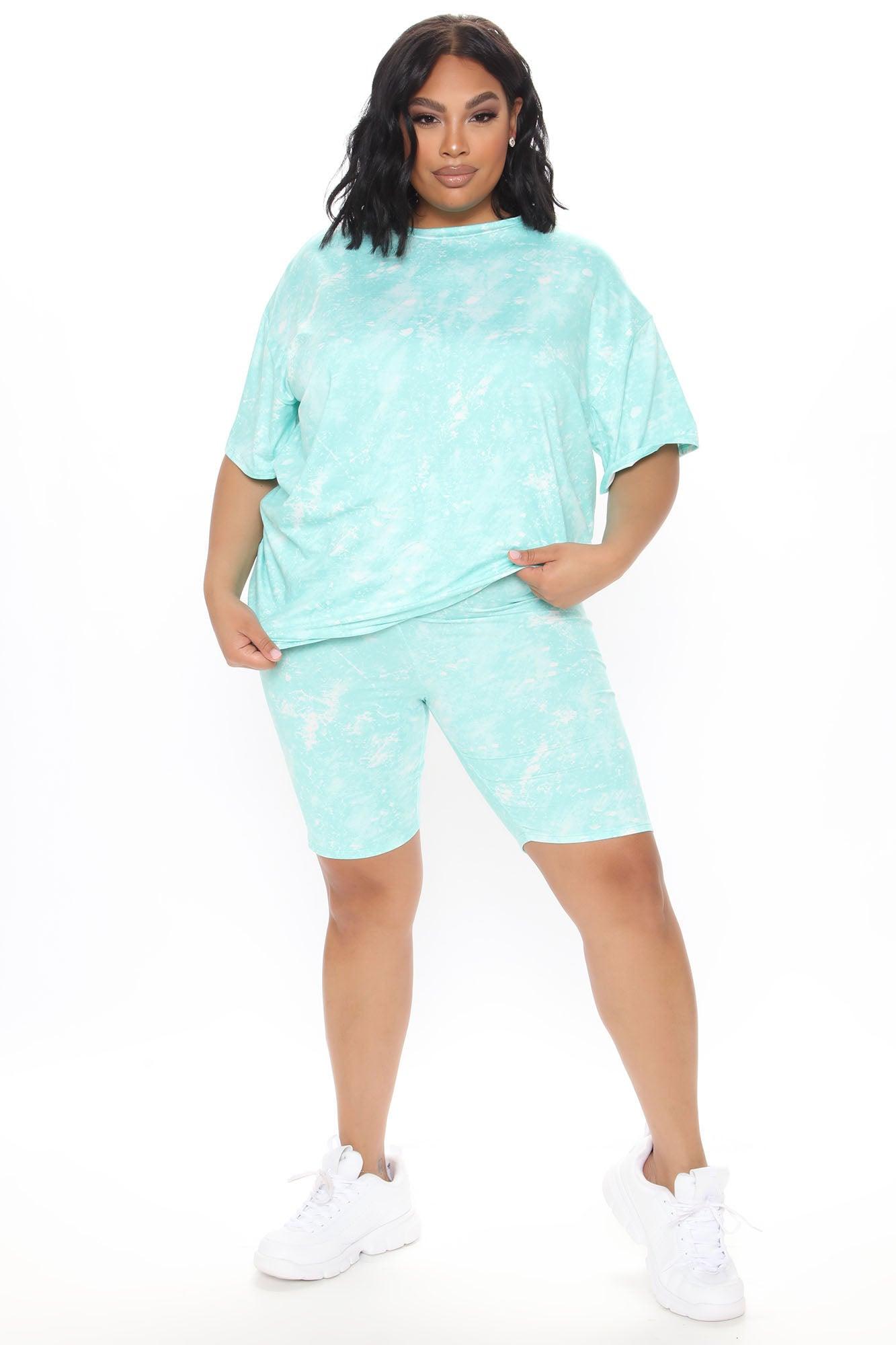 Chelsea Biker Short Set - Mint Product Image