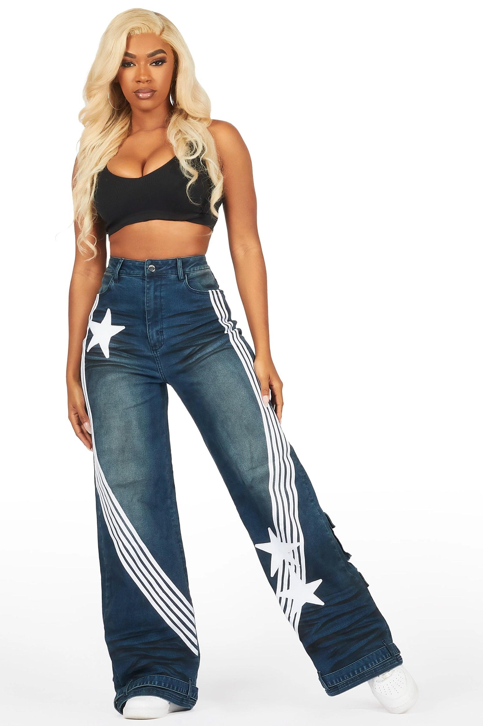 Bryana Dark Wash Wide Leg Jean Female Product Image