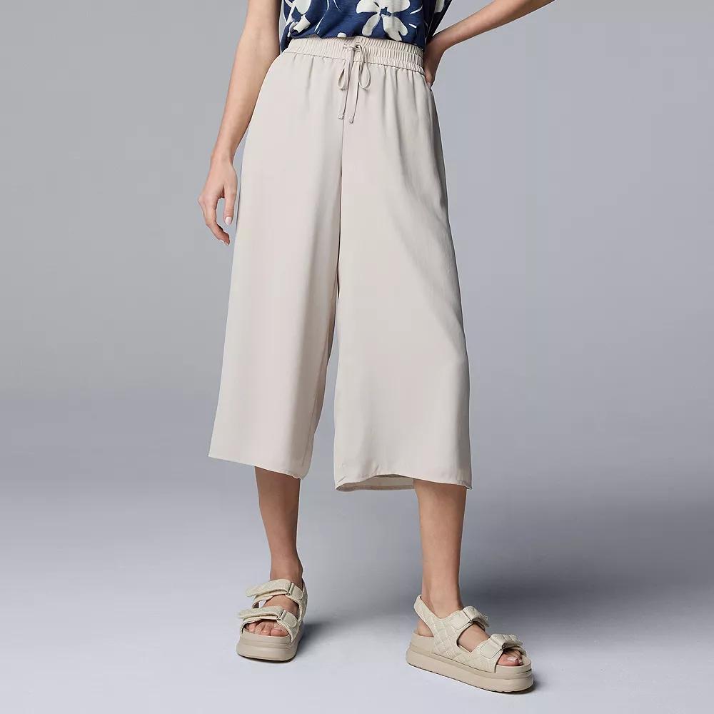 Women's Simply Vera Vera Wang Drpey Culotte Pants, Size: Large, Silver Lining Product Image