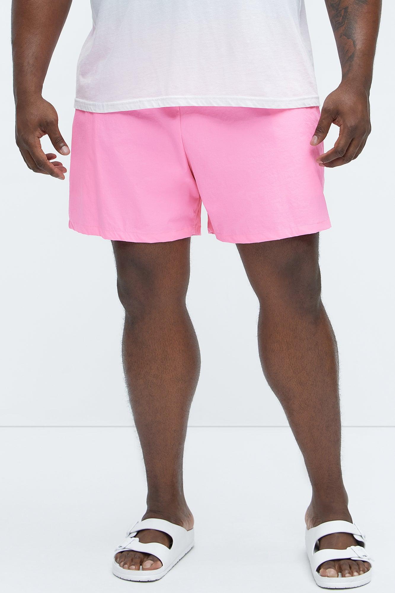 Side Taping Swim Mid Trunk - Pink Product Image