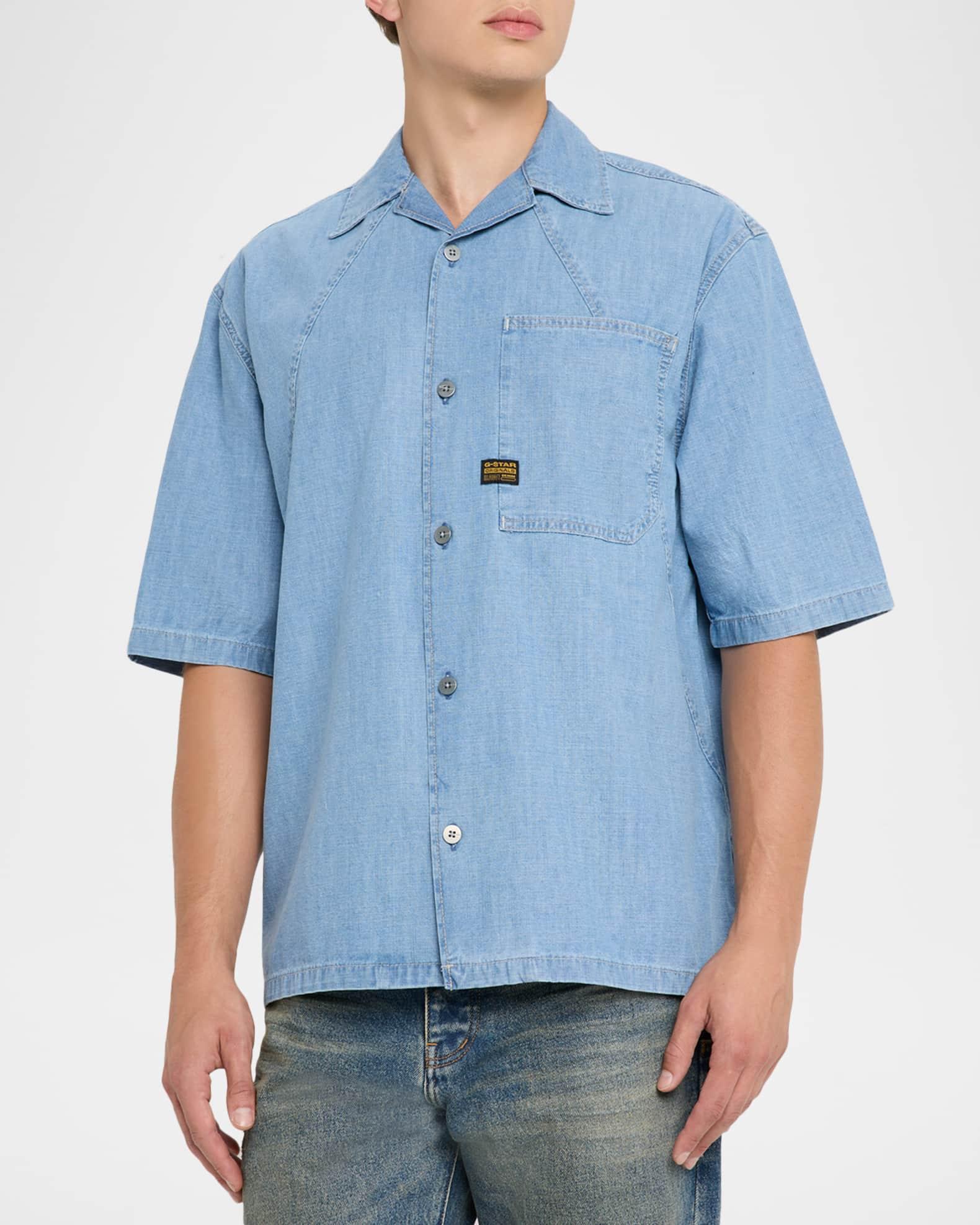 Men's Relaxed Chambray Camp Shirt Product Image